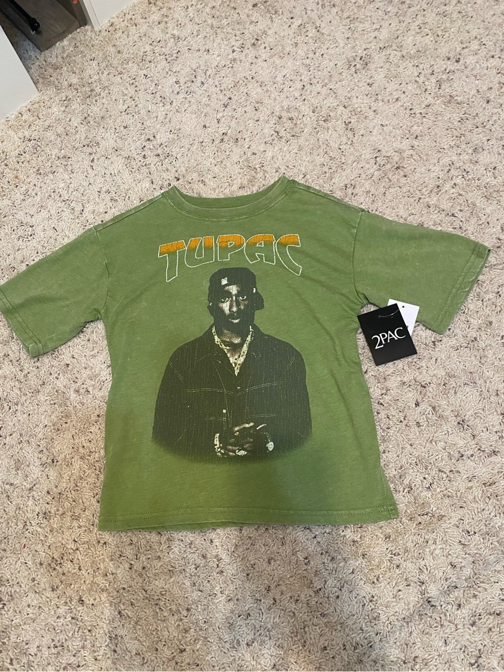 NWT 2PAC Graphic Tee - Kids Short Sleeve Green Shirt children’s size 8